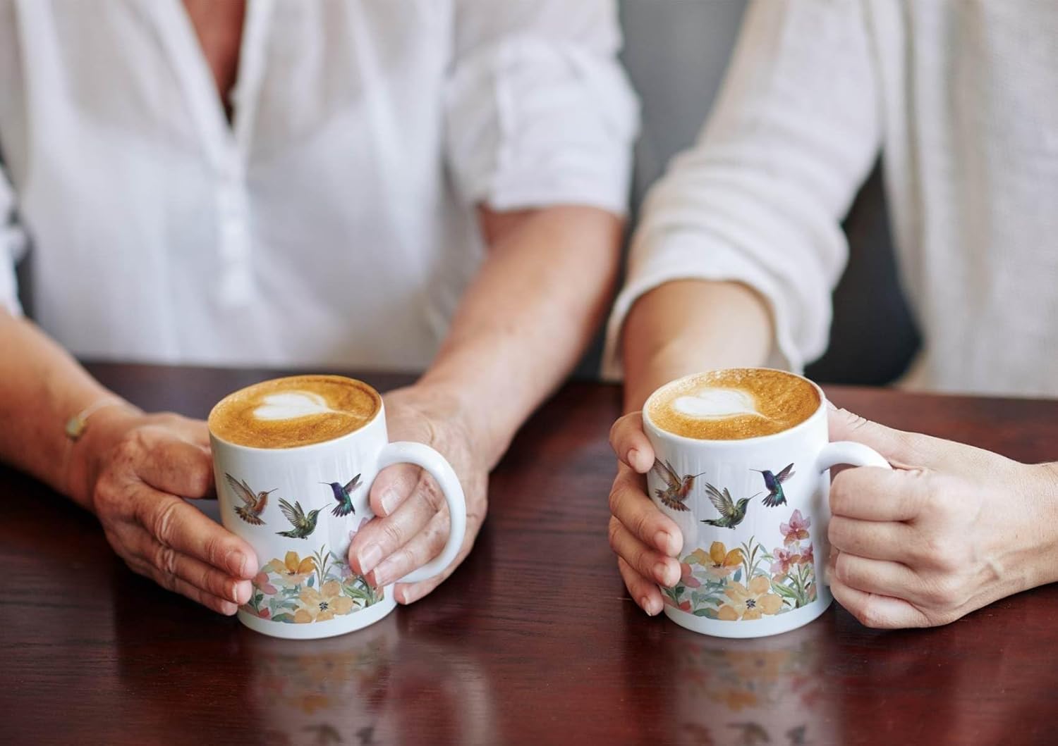 Onebttl Funny Hummingbird Color Changing Coffee Mug - Hummingbird Magic Heat Changing Mug - Hummingbird Gifts for Women, Men, Hummingbird Lovers on Birthday, Xmas - (White)